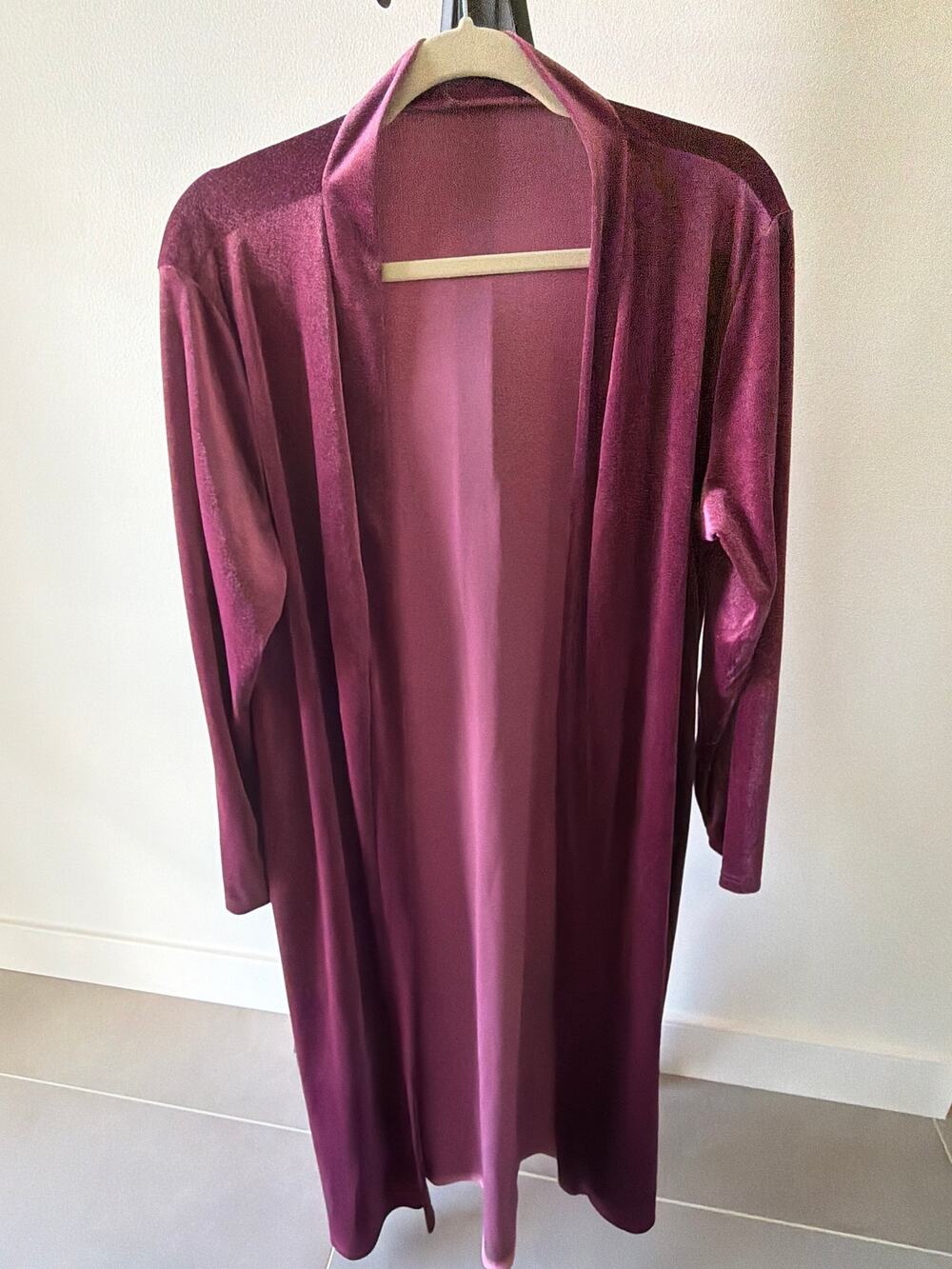 Curvy Plus Pink Velvet Duster Size XXL